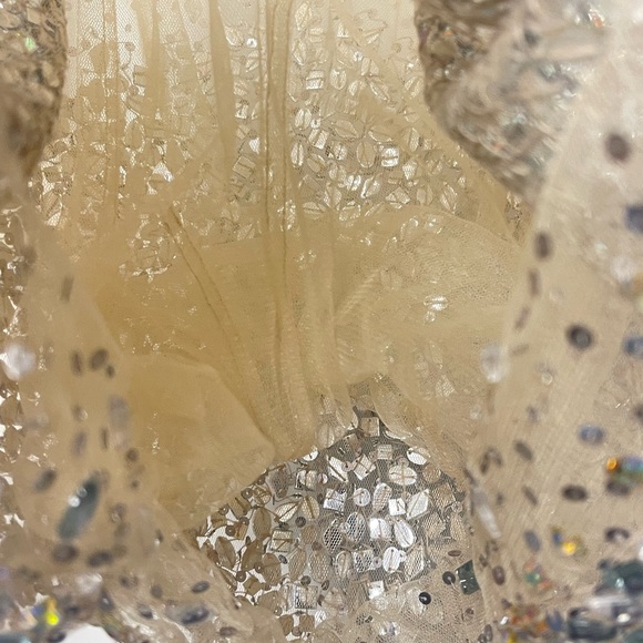 JOVANI Long Sleeve Jeweled Sheer Short Dress - Picture 13 of 14